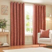 Wylder Grantley Jacquard Eyelet Curtains In Brick 117 X 137Cm, Multi