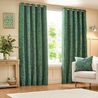 Wylder Grantley Jacquard Eyelet Curtains In Emerald 168 X 183Cm, Multi