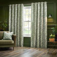 Wylder Bengal Chenille Eyelet Curtains In Sage 229 X 183Cm