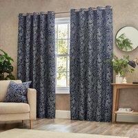 Wylder Bali Botanical Jacquard Eyelet Curtains In Midnight 168 X 229Cm, Multi