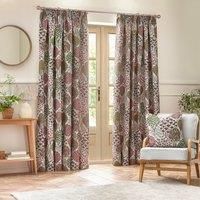 Wylder Ophelia Floral Jacquard Pencil Pleat Curtains In Rednut 229 X 183Cm, Multi