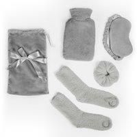 5 Pc Winter Hot Water Bottle Set With 2 Options And Colours - Grey