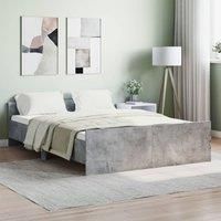 Bed Frame with Headboard and Footboard Concrete Grey 140x190 cm