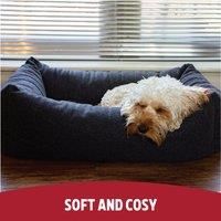 ROSEWOOD LUXURY GREY FELT PET DOG MEMORY FOAM BED WARM COSY SUPPORT BED 3 SIZES