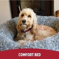 Rosewood Large dog bed for large dog breeds. Machine washable, super soft and cosy silver fluff round comfort dog bed, 79x79x12cm (approximatley 31x31x5 inch)