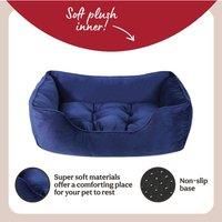 Rosewood Velvet Square Bed - Navy - Medium