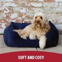 Rosewood Velvet Square Bed - Navy - Large
