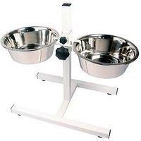 Rosewood Adjustable Raised Large Double Diner Pet Dog Food Water Bowls Supplies