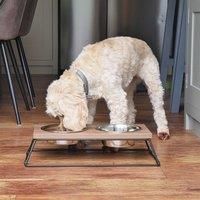 Rosewood Wooden Double Diner Slow Feeder, Pet Feeder, 46cm X 25cm