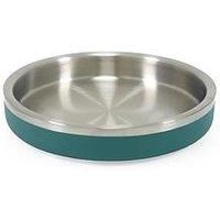 Rosewood Premium Double-Wall Stainless Steel Pet Food Shallow Bowl 480ml - Teal