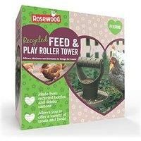 Rosewood Recycled Feed & Play Chicken Roller Tower, Vegetable and Treat Dispenser for Chickens and Poultry