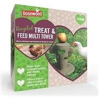 Rosewood Recycled Treat & Feed Chicken Multi Tower, Vegetable and Treat Dispenser for Chickens and Poultry
