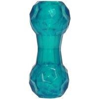 Rosewood tough puppy toy dumbbell shaped treat dispenser dog toy for small dogs and puppies made of tough material, mint scented, blue
