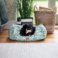Rosewood x Morris & Co. Willow Boughs Pet Box Bed, Ivory/Green, Medium