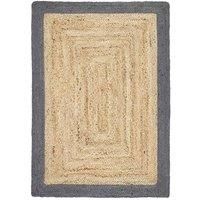 Origins Jute Border Rug  120x170cm  Grey