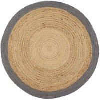 Ripley Grey Border Circle Jute Rug 150x150cm