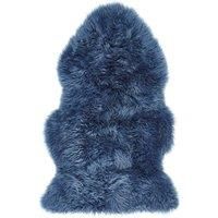 Ripley Genuine Sheepskin Navy Blue Rug  Single 95x65cm