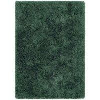 e-Rugs Contemporary Chicago Plain Thick Soft Deep Pile Shaggy Rug, Forest Green - 140 x 200cm