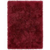 e-Rugs Contemporary Extravagance Plain Soft Deep Pile Fluffy Shaggy Rug, Wine - 120 x 170cm