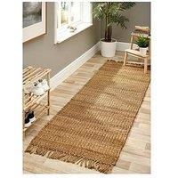 Jute Runner Rug with Fringed Edging 210x67cm - Ripley