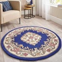 Origins Shensi Round Rug Navy 120cm Diameter