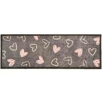 My Mat Nylon Indoor Pattern My Welcome Hearts Runner 50X150, Grey