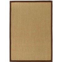 Origins Sisal Rug Warm Natural with Dark Brown Border 200x290