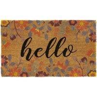 MY MAT Printed Coir Doormat, Perfect for Indoor and Outdoor Use, Large Welcome Mat for Front Door, Entryway and Patio (Hello)