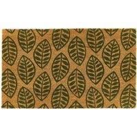 My Mat Printed Coir Green Leaves Doormat, Perfect for Indoor and Outdoor Use, Large Welcome Mat for Front Door, Entryway and Patio 45x75cm