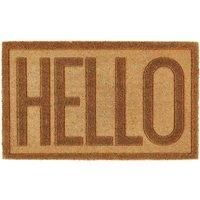 My Mat Embossed Coir Hello Doormat, Perfect for Indoor and Outdoor Use, Large Welcome Mat for Front Door, Entryway and Patio 45x75cm