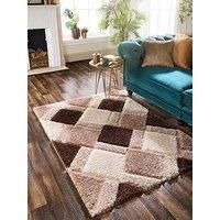 Origins 3D Geo Shaggy Rug - Beige