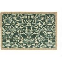My Mat Heritage Green Nylon Indoor Pattern Washable Doormat for Hallway, Kitchen, Front Door 50x75cm