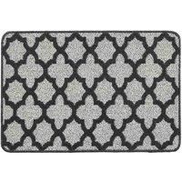 My Stain Door Mat, Stain Resistant, Perfect for Indoor Use, Front Door, Entryway and Patio, Moroccan Tile Charcoal 50X75cm