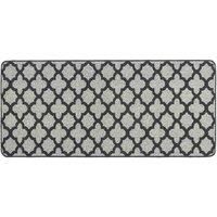 My Mat My Stain Resistant Moroccan Tile Charcoal 67X150, Grey