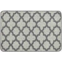 My Stain Door Mat, Stain Resistant, Perfect for Indoor Use, Front Door, Entryway and Patio, Moroccan Tile Silver 50X75cm