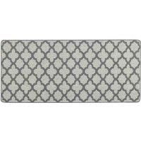 My Mat My Stain Resistant Moroccan Tile Silver 67X150, Grey