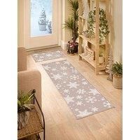 Very Home Natural Snowflake Doormat And Runner Set 40X60/50X150Cm