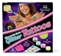 FabLab Glow In The Dark Glitter Tattoos | Temporary Tattoos For Kids | Vibrant Colours & Designs | Eco - Friendly Bio Glitter | For Ages 8+