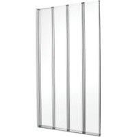 Wickes Silver Effect Frame 4 Fold Bath Screen - 1400 x 840mm