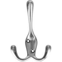 Wickes Three Pronged Screwed Hook - Satin Nickel