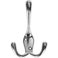 Wickes Three Pronged Coat Hook - Chrome