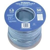 Wickes Twin & Earth Cable  1.5mm2 x 50m