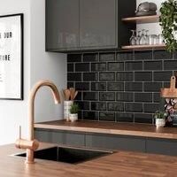 Wickes Metro Black Ceramic Wall Tile 200 x 100mm