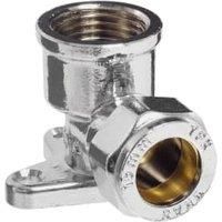 Primaflow Chrome Compression Wall Plate Elbow - 12 X 15mm