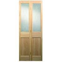 Wickes Skipton Glazed Clear Pine 4 Panel Internal Bi-Fold Door - 1981mm x 762mm