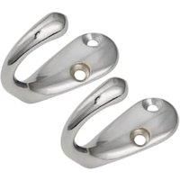 Wickes One Prong Hook - Chrome Pack of 2