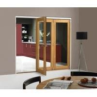 Wickes Belgrave Fully Glazed Oak 1 Lite Internal BiFold 3 Door Set  2074mm x 2090mm