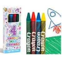 HENBRANDT Wax Crayons (12 x Packs Of 4 Coloured Crayons)