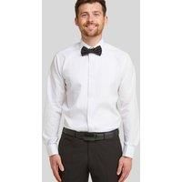 Double Two Men/'s White Ribbed Piqué Evening Dress Shirt