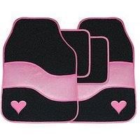 Streetwize Pink Vision Checker Mats - Car Mats w/Anti-Slip Backing, Metallic Style